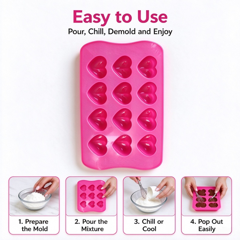 Cetakan Silikon Bentuk Hati 3D - Eco Soap ulasan dan harga