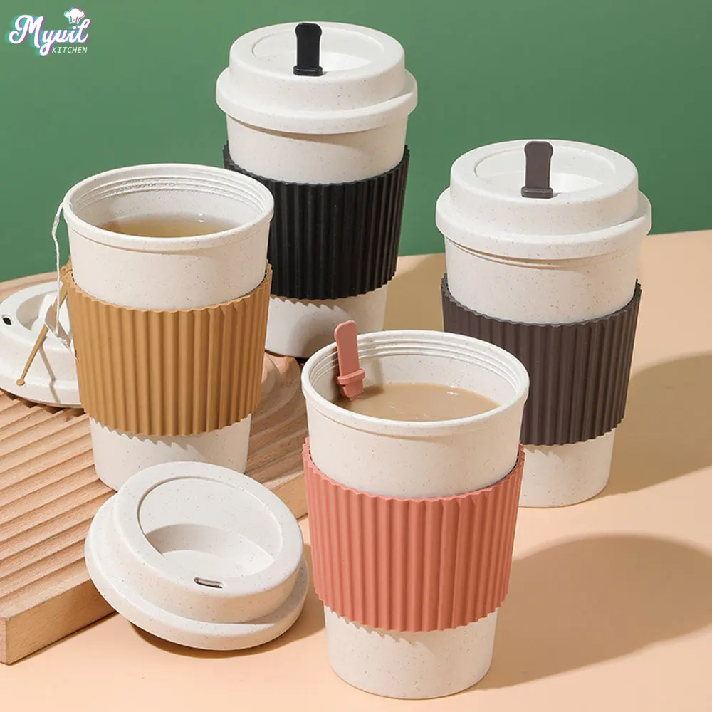 Cangkir kopi 450ML dengan tutu - Reusable Straw ulasan dan harga